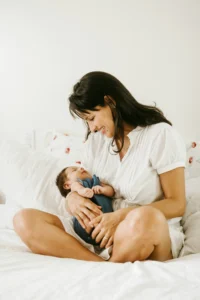 Mother holding baby